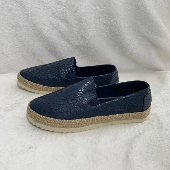 NWOT Electric Karma Size 11 navy blue lulu espadrille slides flats comfort shoes - Picture 1 of 8